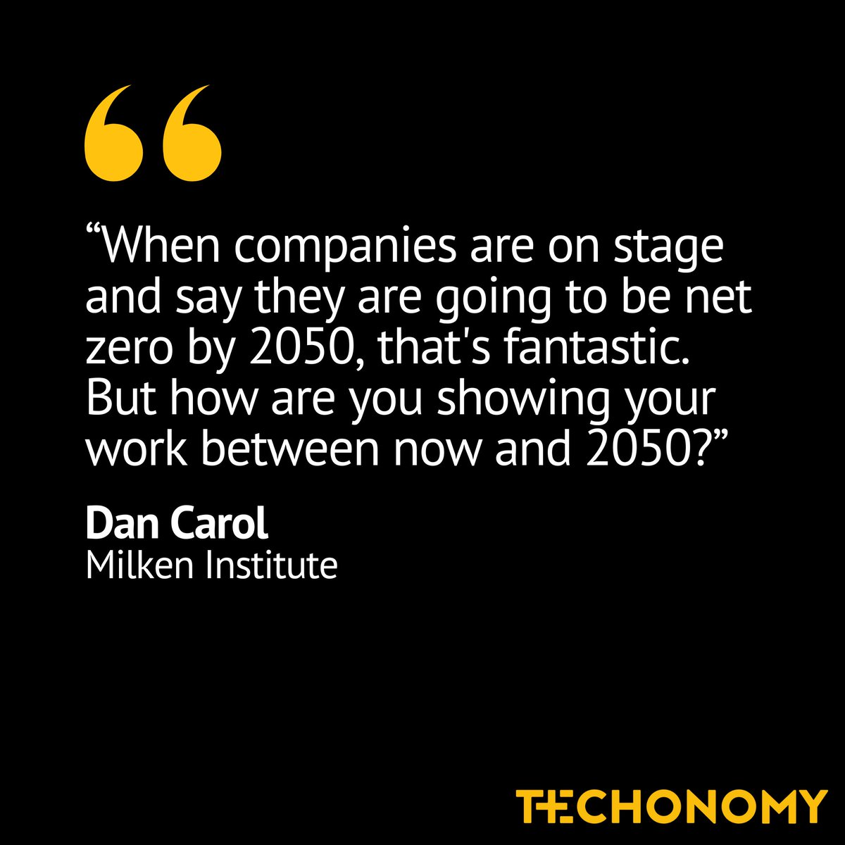 #QOTD 💡 @MilkenInstitute's Dan Carol joined Jim McCann at #TechonomyClimate to discuss trends and opportunities in green finance. Watch the full conference here: hubs.la/Q02shLM80