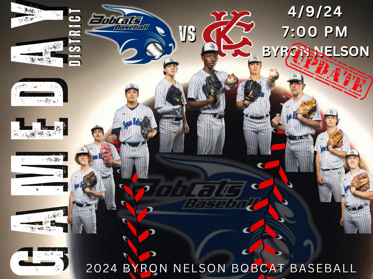 Game location Update: Due to the weather, tonight’s game will be played at Byron and Fridays game played at Central. @BNHS_SRO @BnhsHardball @ByronNelsonHigh @PG_NTX @PBR_Texas @FiveToolTexas
