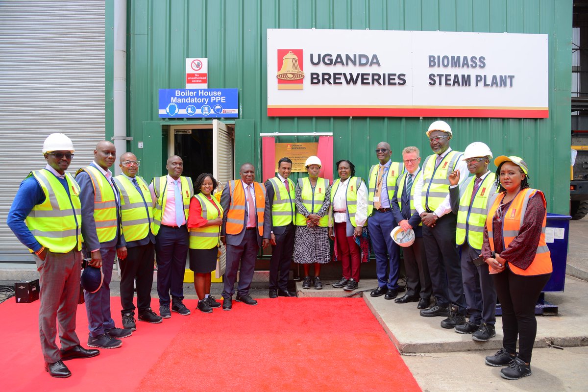 Today I was glad to host Hon. @NankabirwaRS, Dayalan Nayager (Diageo Africa President), Jane Karuku (EABL CEO), @Jdmugerwa (UBL board chairman), among other stakeholders to officially commission UBL’s new biomass plant that slashes emissions by upto 92%. 1/2