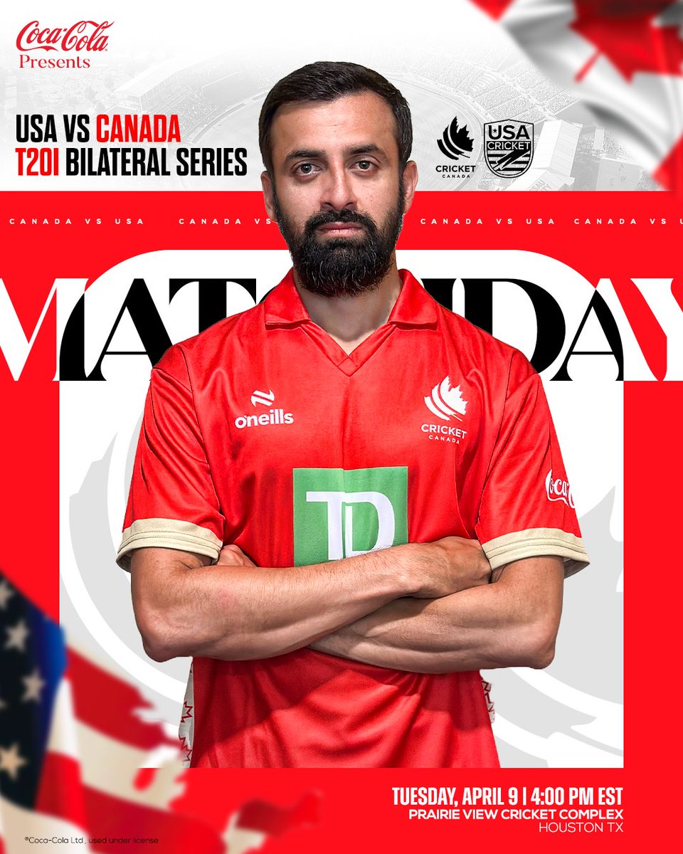 Team Canada is all set to bounce back ⚡️ Match# 2 against USA Cricket today at 4:00 PM EST Watch it live on Cricket Canada Youtube 👇 youtube.com/live/brB7zzAxL… #cricketcanada #canvsusa #t20