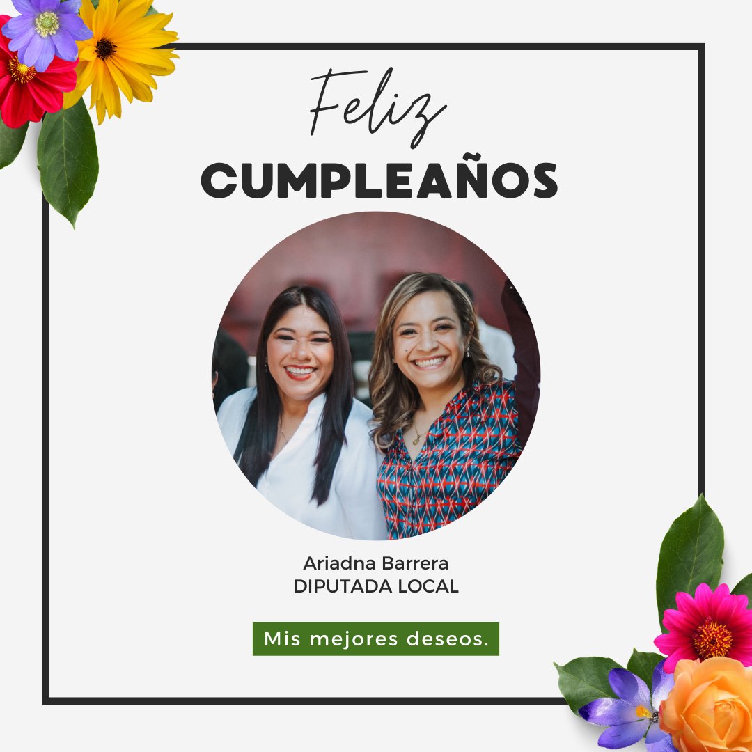 ¡Felicidades en tu día, Diputada @AriBarreraMor! 🎉🥳 Que este año esté lleno de logros, alegrías y momentos inolvidables. ¡Que tengas un cumpleaños espectacular! #CumpleañosFeliz