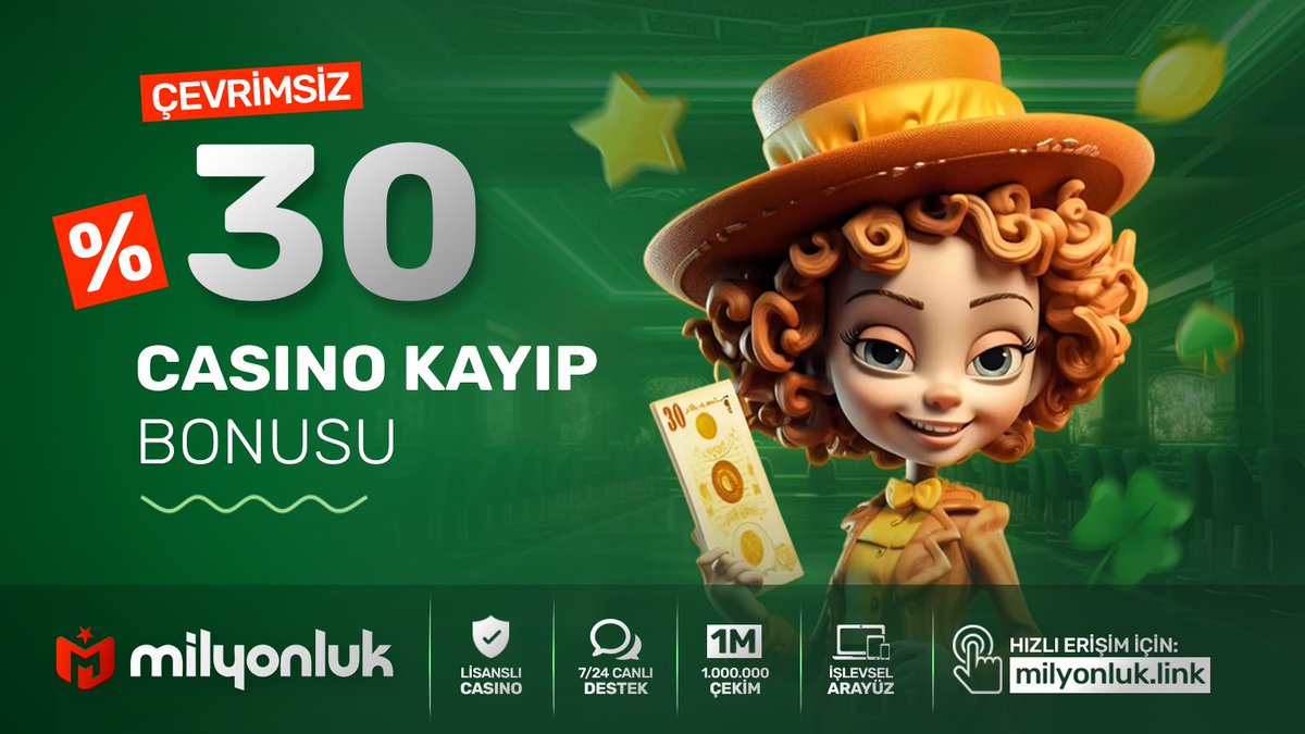 Görülmemiş bir kayıp bonusu oranı! Çevrimsiz %30 Casino Kayıp Bonusu! Casino alanında şimdi %30'a kadar bonus alma hakkı Milyonluk'ta! Tüm kayıplarınız için dilediğiniz kadar yararlanabileceğiniz bonus üstelik çevrimsiz ve anında tek tıkla hesabınızda! milyonluk.link