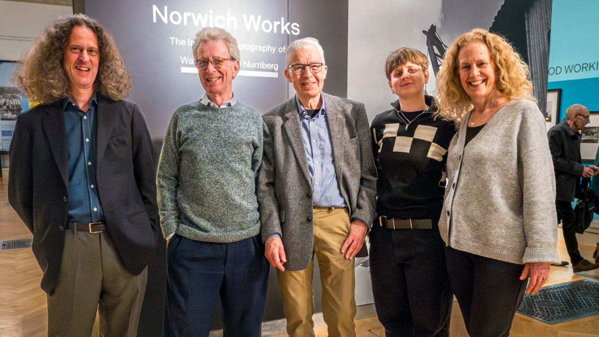 Final days! 'Norwich Works: The Industrial Photography of Walter and Rita Nurnberg' closes this Sunday 14 April. Last month we were delighted to show members of the Nurnberg family - and former Nurnberg student and photographer Bill Smith - around the exhibition.