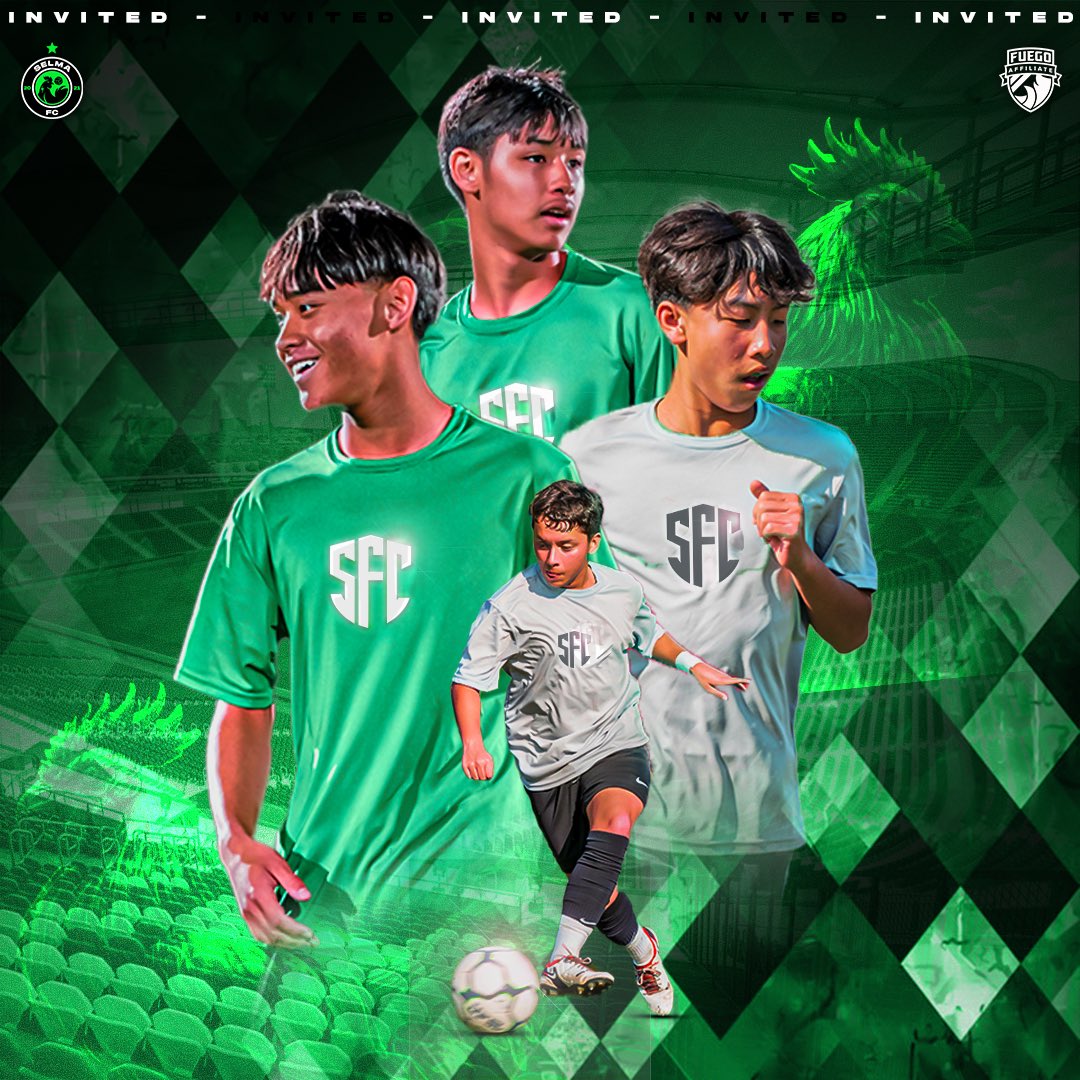 Exciting news as Nolan Yang, Necaelli Elisarranza, Cory Torres &amp; Armando Meneses III progress to the final stage of the Fuego FC Academy trials.

Their upcoming week of training reflects Selma FC's dedication to player development and our partnership with CV Fuego.