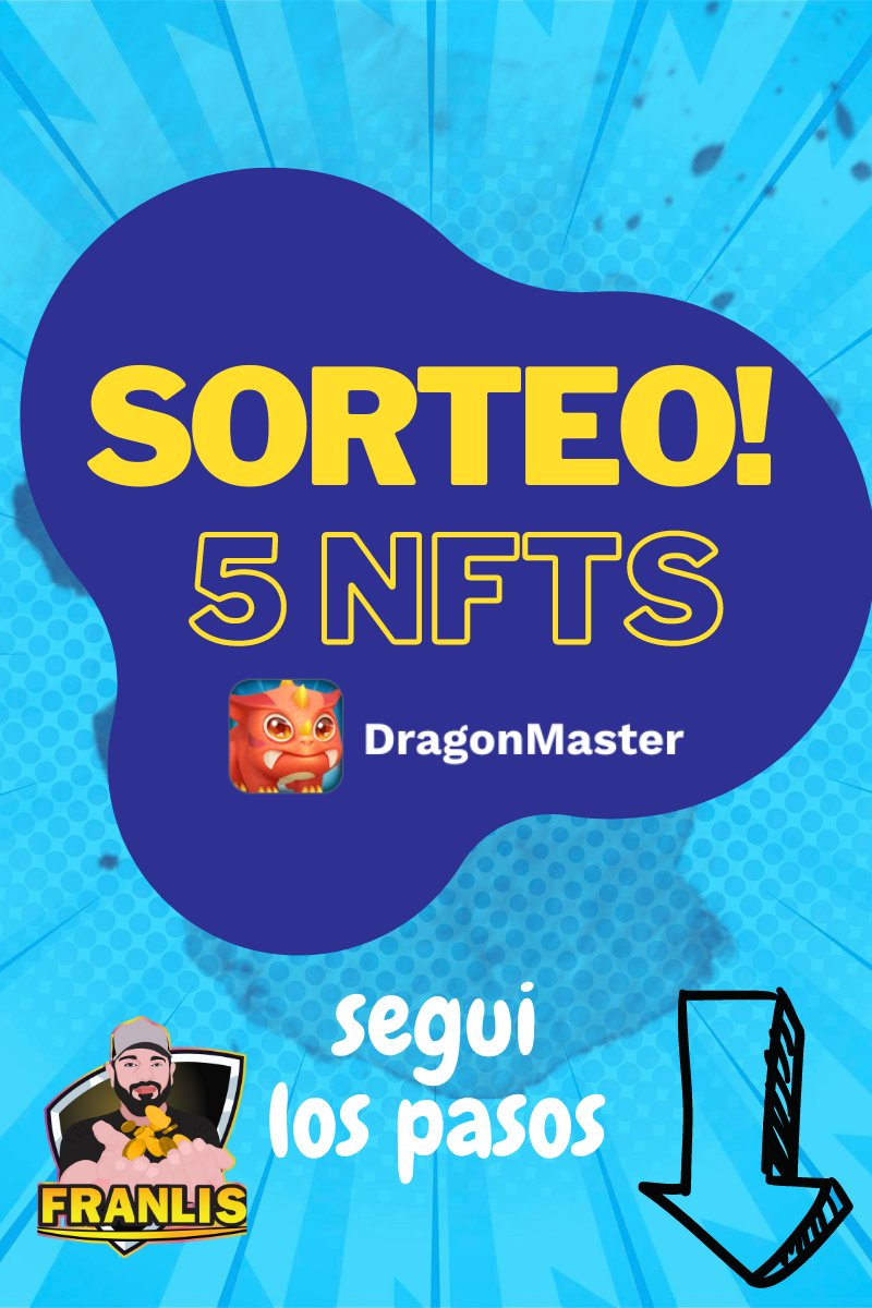 ‼️#SORTEO #NFTs Vamos a sortear 5 NFTs de Dragon Master Solo debes seguir los siguientes pasos ! 1⃣ Segui a @franlisok @dragonmaster_co @thewarriorsnftg @Gallardo_Mati 2⃣ Like & RT 3⃣Tag 2 Amigos #Giveaway