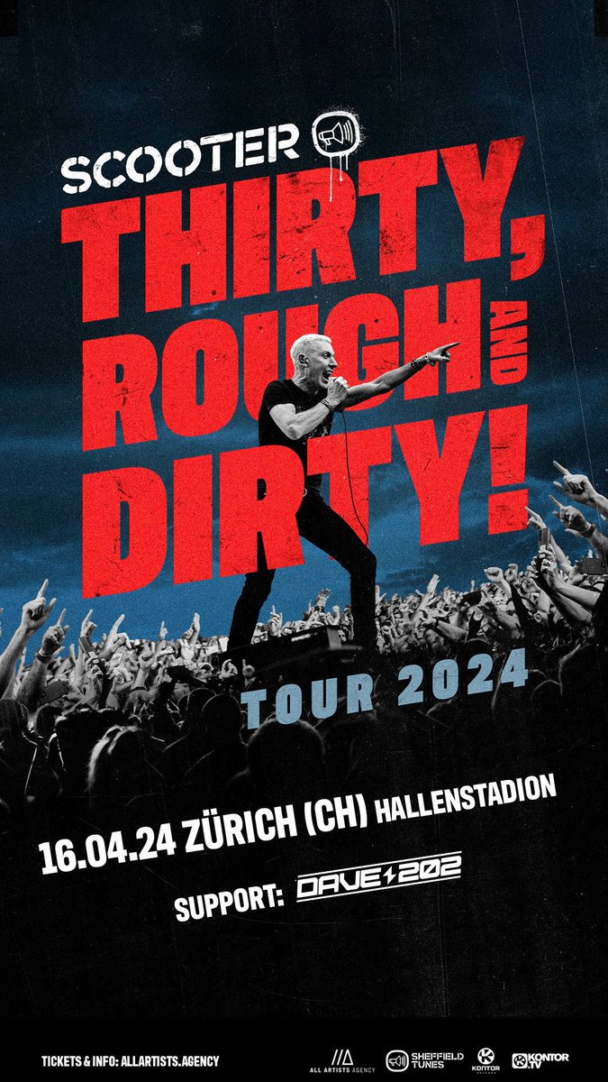 Hyper Hyper! Wer ist dabei? 🤘Heute in einer Woche 🎶🔥
Tickets kauft ihr hier:  tix.to/thirty-rough-a… 
<a href="/scooter_techno/">Scooter</a>