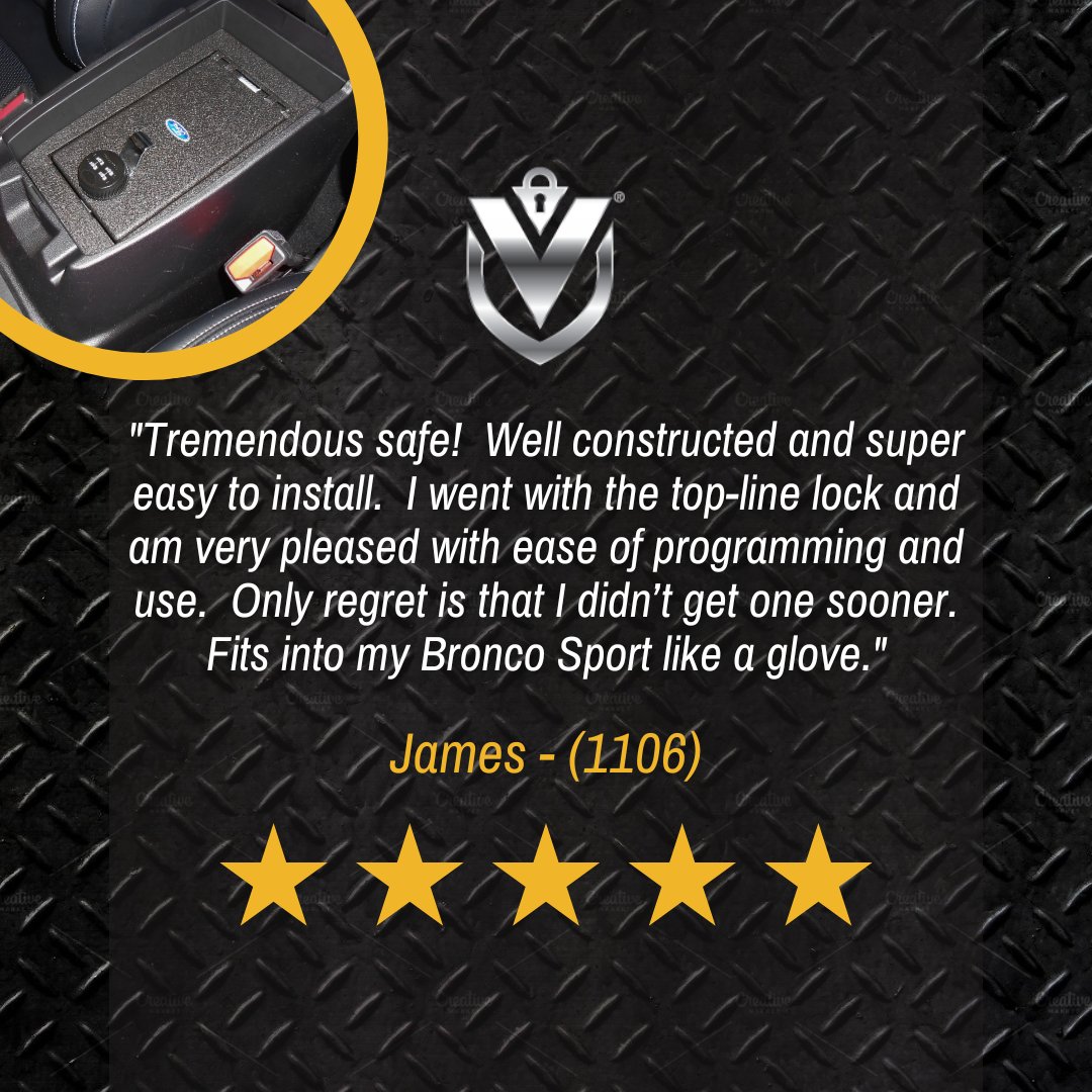 #consolevault #safetravels #ccw #safety #security #vehiclesafe #ford #chevy #gmc #dodge #f150 #jeep #toyota #toyotahighlander #kia #volkswagen #RAM #lexus #harley #Nissan #fordbronco #fordbroncosport #LEDLights #fivestarreview