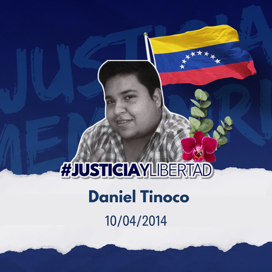 JEPvzla's tweet photo. Daniel Tinoco fue asesinado el 10 de marzo de 2014, su caso se encuentra totalmente impune y aún en proceso de investigación. El crimen que acabó con la vida de este joven privó a su familia de verlo culminar sus estudios.
¡Justicia para Daniel!
#JusticiayLibertad https://t.co/KiYb2oZWit