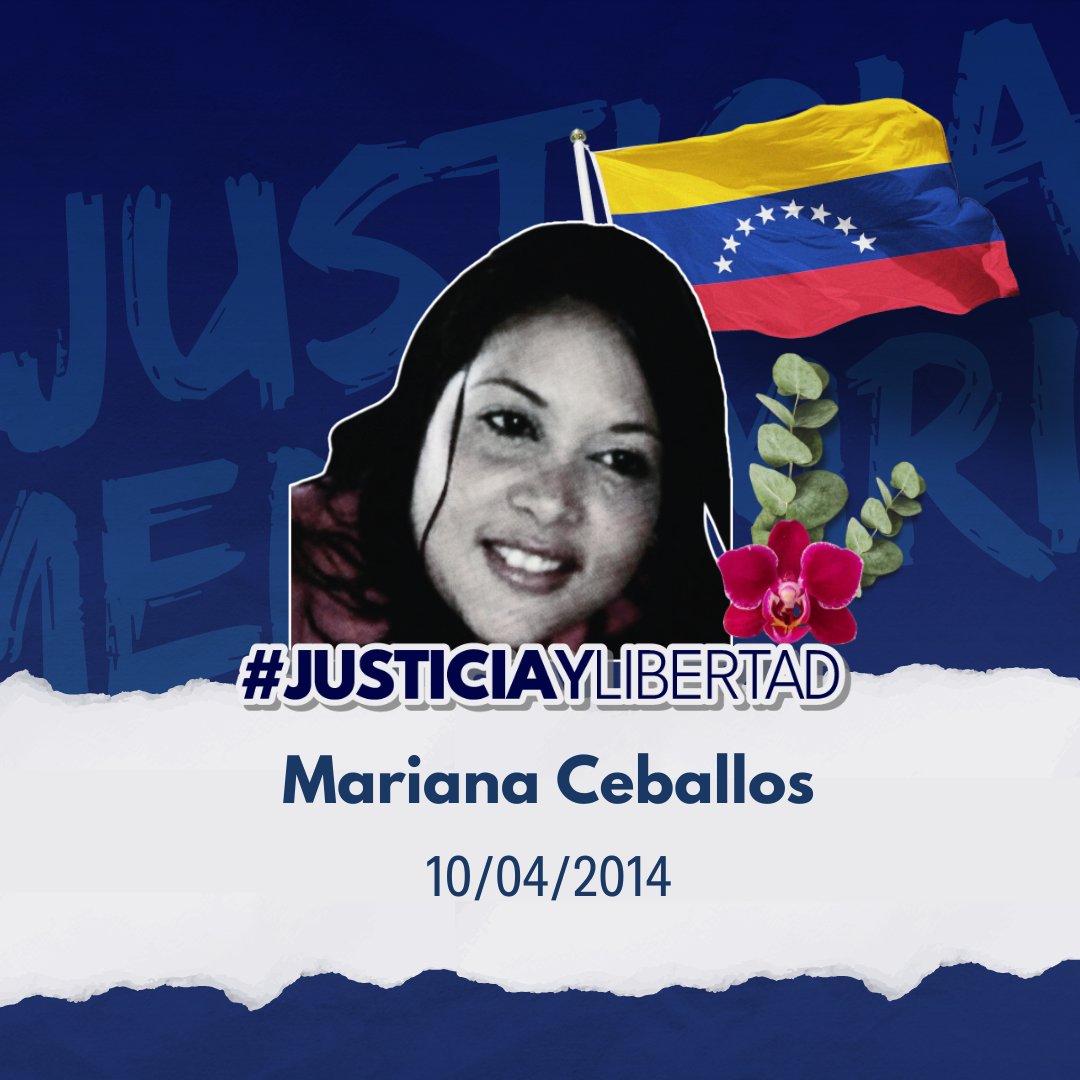 Mariana Ceballos se encontraba ejerciendo su legítimo derecho a la manifestación cuando fue asesinada en el estado Carabobo hace 10 años, el 10 de abril de 2014. Su familia y su hija aún la extrañan.
¡Siempre presente!
#JusticiayLibertad