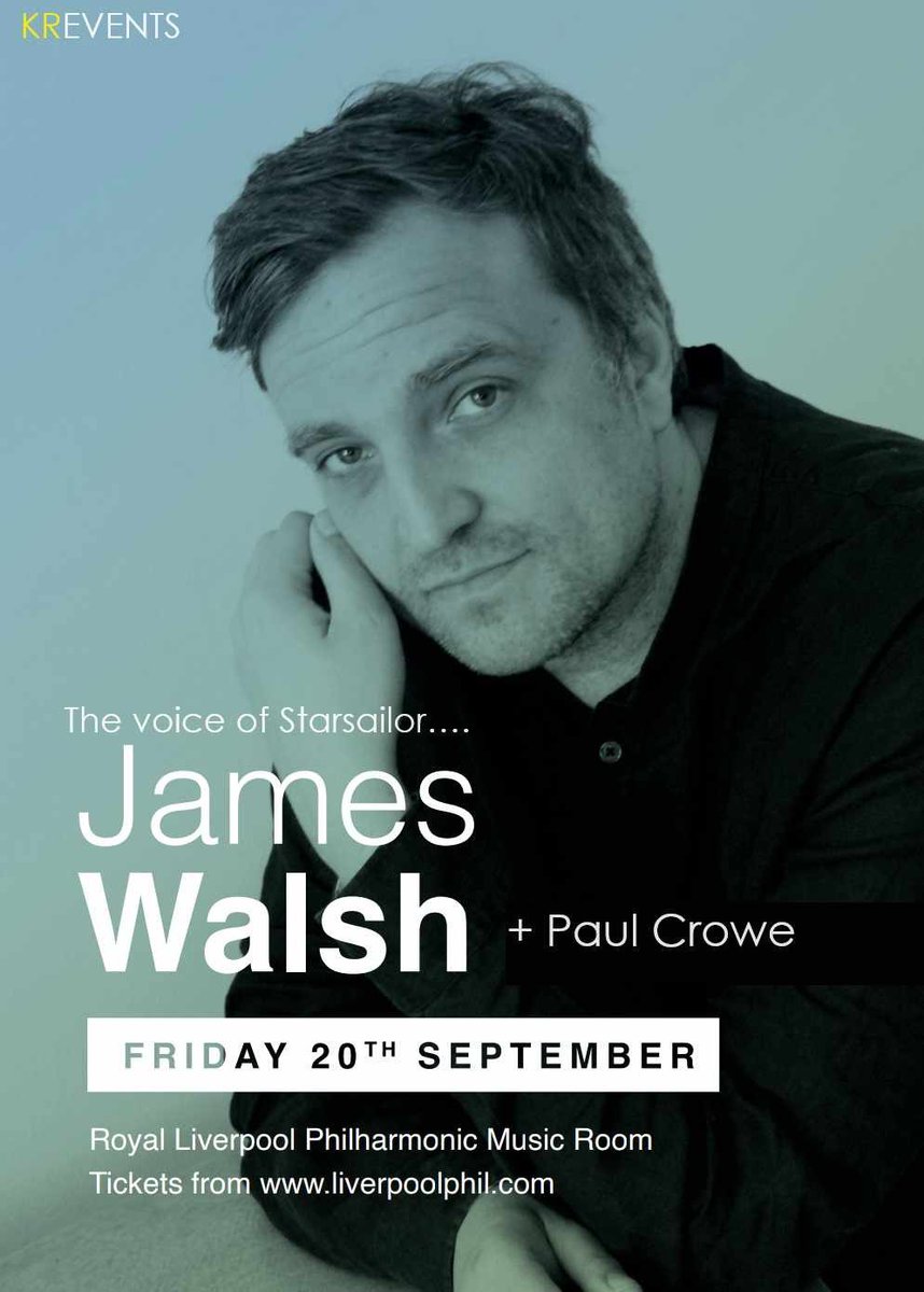 Pleased to announce I will be supporting the excellent @jamesstarsailor at @liverpoolphil music rooms on Friday 20th September Nice one Tickets : liverpoolphil.com/whats-on/conte…