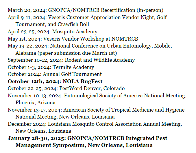 GNOPCA's tweet photo. Here is a list of upcoming events that our members may be interested in.  Tonight we are holding our Vendor Appreciation Night at Quarter View Restaurant from 7:00p-9:30p. https://t.co/XnvJDw5Yl0