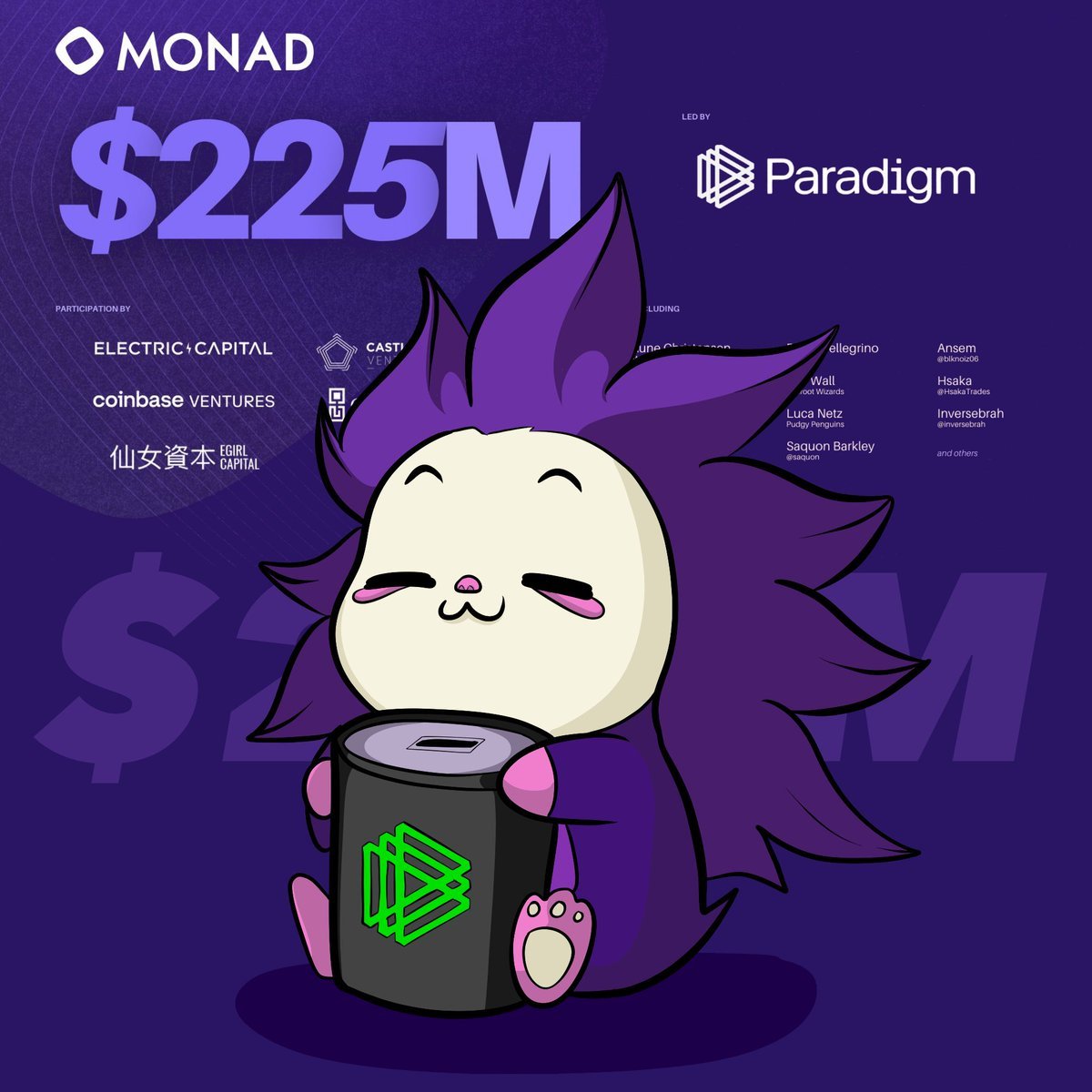 Honored to share that Monad Labs has raised $225M in funding from @paradigm and other leading investors. Thank you for this incredible vote of confidence. 💜 The funding provides our team with ample resources to bring Monad, the Parallel EVM L1 blockchain, to life.