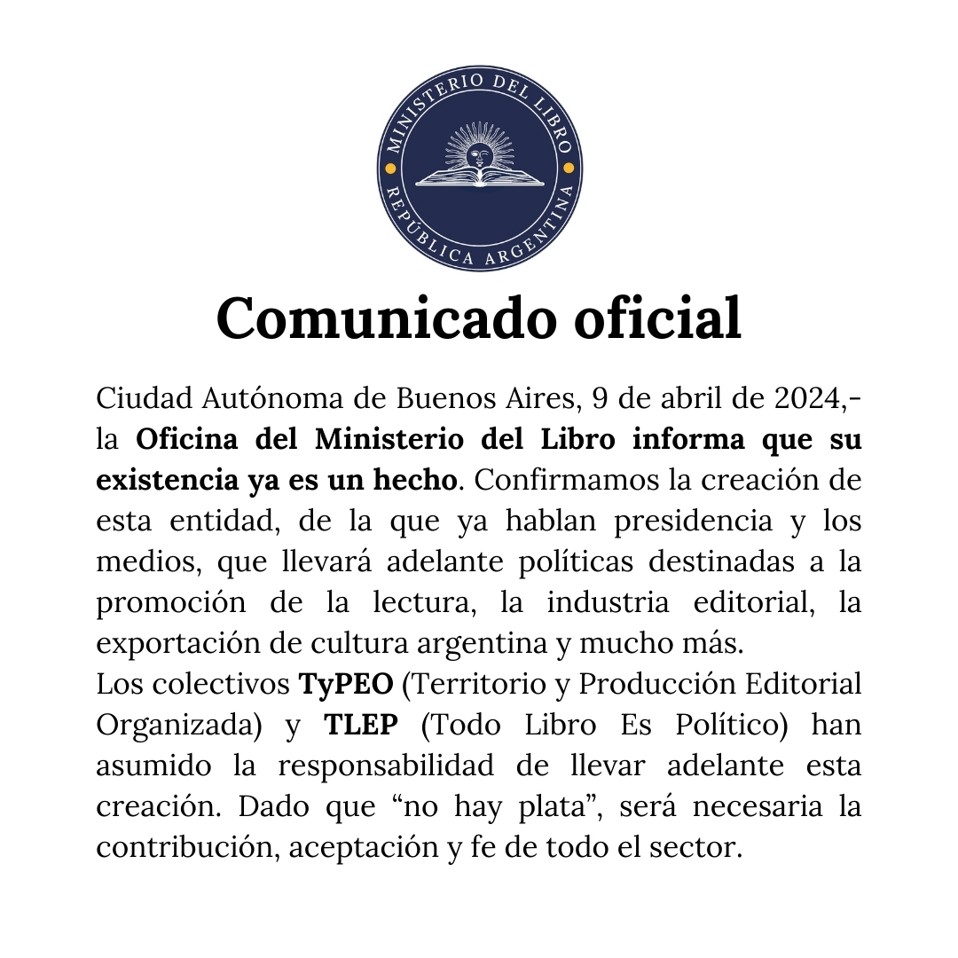 Ministerio Del Libro tweet media