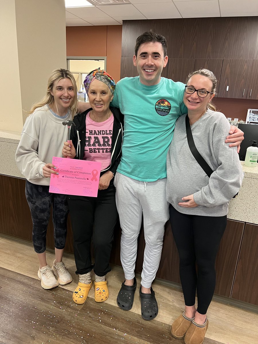 Ring this Bell,
3 Times Well,
The Toll to Clearly Say,
My Treatments are Done,
Its Course is Run,
And I am On My Way!

Mom finished chemo today and I couldn’t be more proud to be her daughter. I fear she’ll never know how much I love her. Congrats mama💕