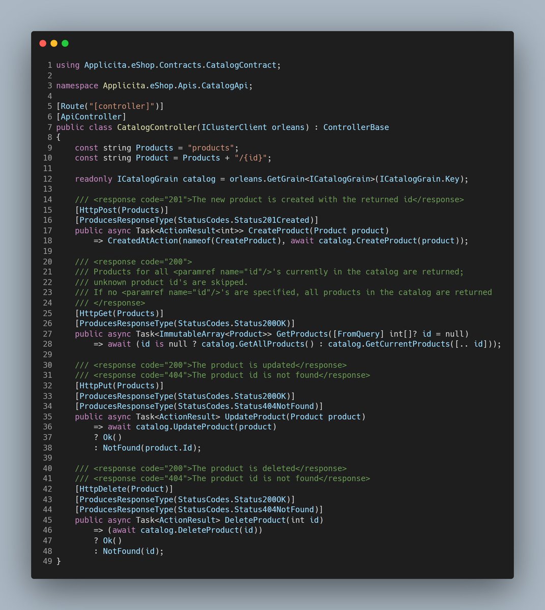 vincenth_net's tweet image. Created a simple helper to reduce code in #aspnetcore #minimalapi - how do you like it?

Code now looks similar to MVC controller👇
#dotnet #csharp