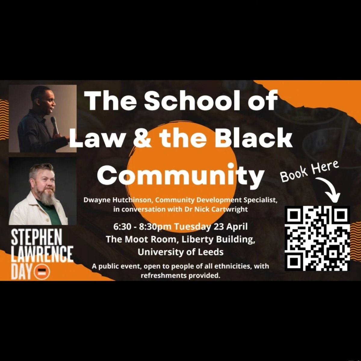 Join Myself and @NickCartw for the @Law_Leeds, The School of Law and the Black Community free event for @sldayfdn at the University of Leeds. We look forward seeing you there in two weeks. 

Sign up using the Eventbrite link below...

eventbrite.co.uk/e/the-school-o…

#AccomplishBCEL