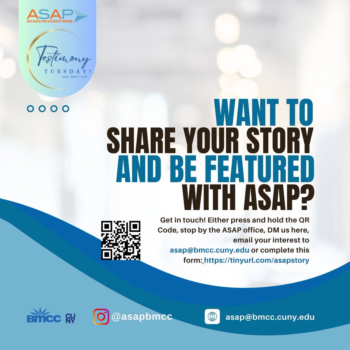 ASAPBMCC's tweet image. It’s Testimony Tuesdaaaaay! Read how the ASAP Success Program at BMCC has benefited another incredible student – Meet ASAP Member, Lisette Ayala.
 
Every week, we highlight an outstanding ASAP student.

#TuesdayTestimony #ASAPBMCC #BMCC #CUNY #Testimonial