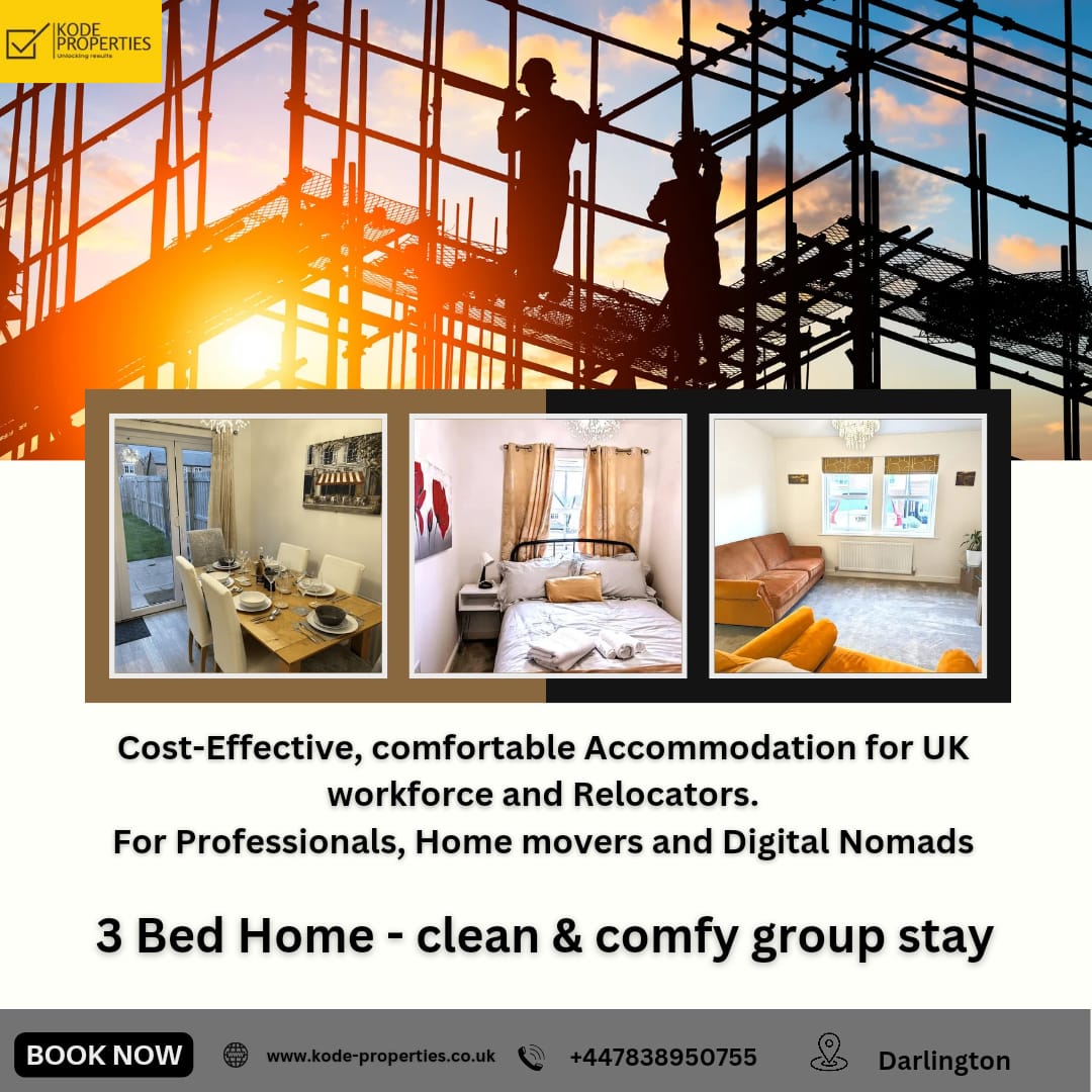 Temporary short and mid-term Accommodation in Darlington and Newcastle-Upon-Tyne#contractoraccommodation #accommodation #luxuryaccommodation #holidayaccommodation #boutiqueaccommodation #groupaccommodation #shortstayaccommodation #affordableaccommodation #ukaccommodation