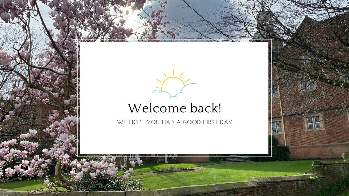 Welcome back! We hope you enjoyed the Easter break and had a good first day back #summerterm