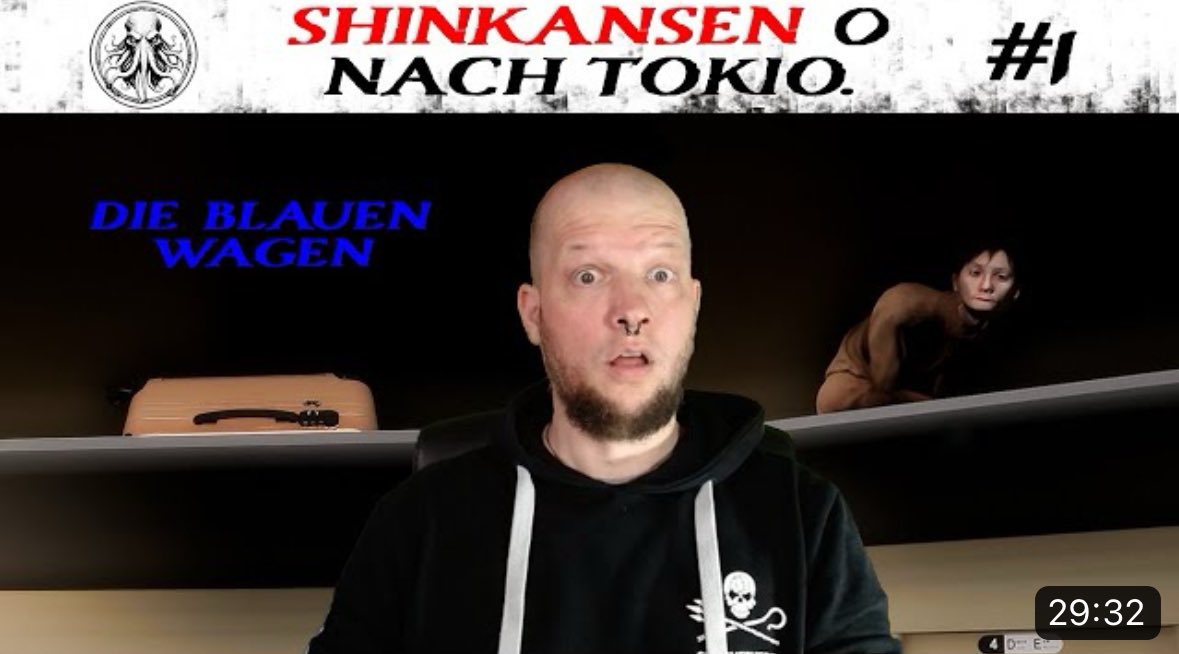 Seid dabei wenn wir versuchen aus dem Zug zu entkommen.

Hier geht’s zum Video:

Shinkansen 0 - Der Fleischkoffer in den blauen Wagen / #1

youtu.be/Bu_xKTTyE98

#youtube #horror #jumpscare
#ichmusshierraus
#letsplay #gaming