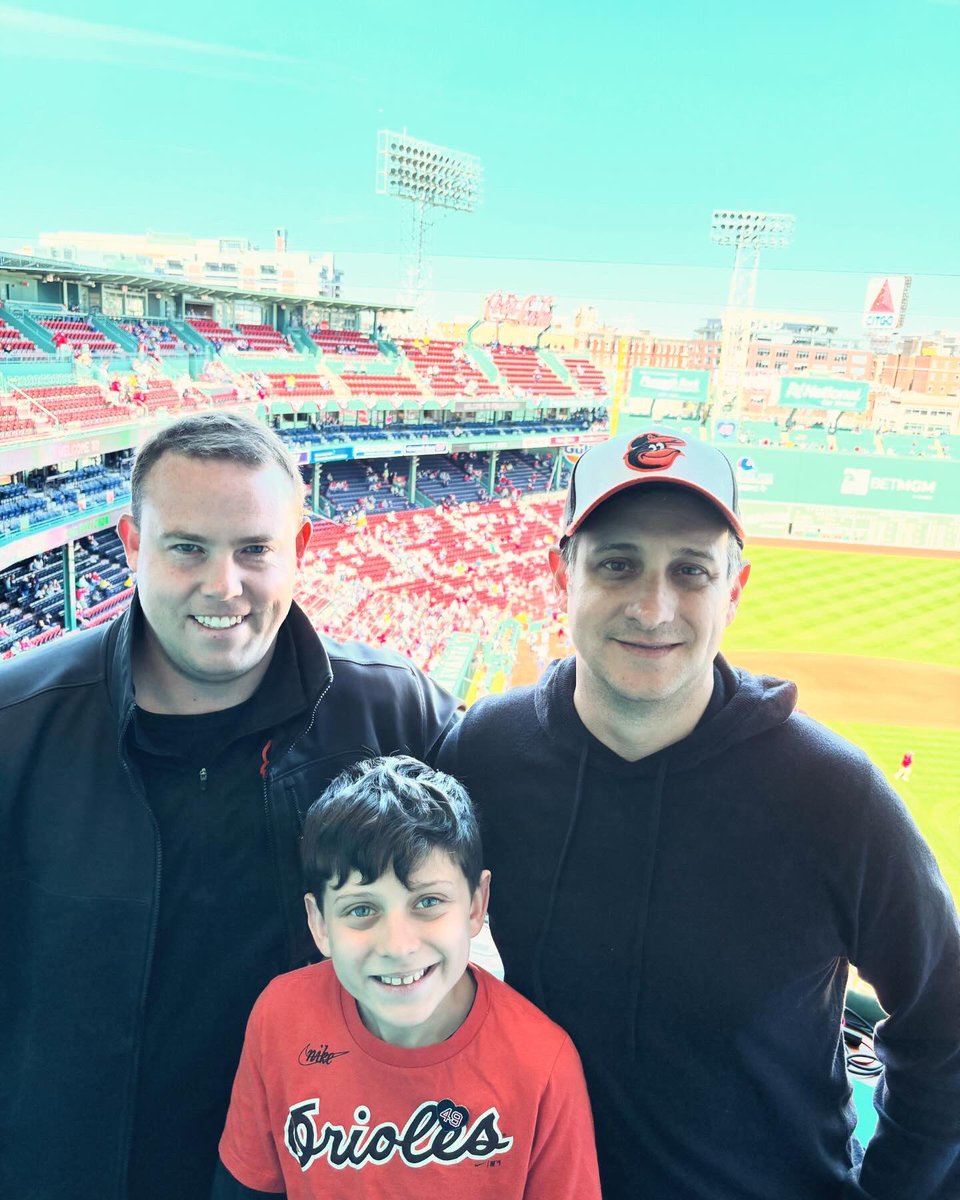 Opening Day at Fenway! @Orioles @RedSox thank you @GeoffOnTheAir for the view from the O’s booth and to Gunner Henderson and Jorge Mateo for the signed ball., Go O’s!