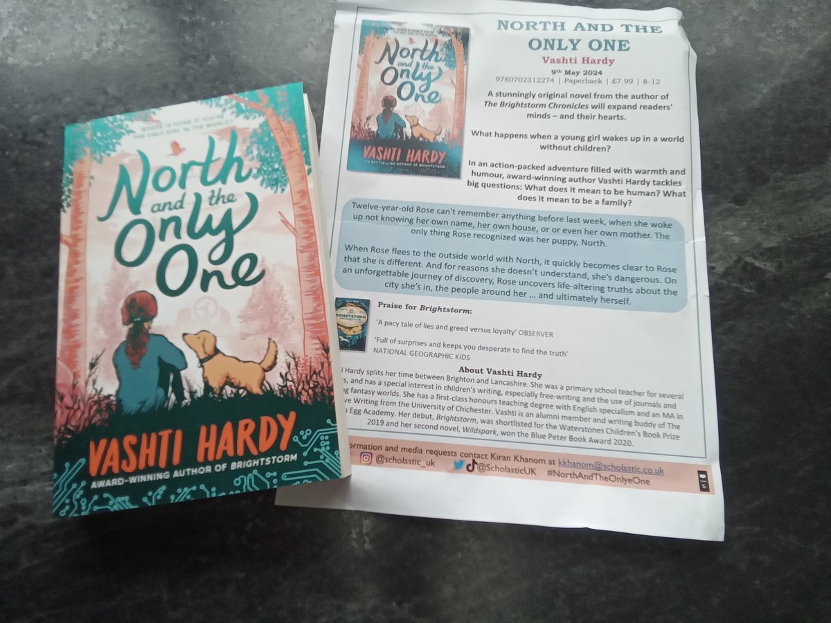 So excited...#Bookpost #NorthAndTheOnlyOne @vashti_hardy @scholastic. Many thanks Kiran for this advance copy. Rose and puppy, North, venture into the unknown on 9th May, but I'm starting this tonight!