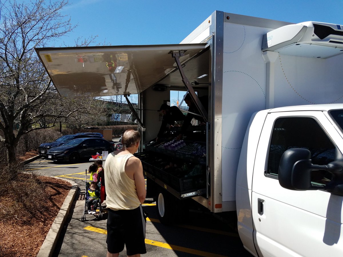 The @YMCA_Boston Mobile Market travels to different neighborhoods across the city to provide food at a time when many people are struggling with food insecurity. @Gr8BosFoodBank