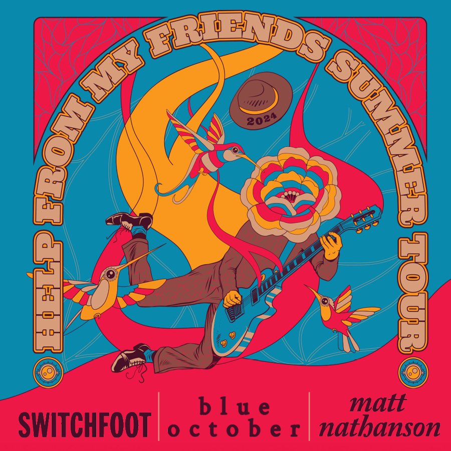 Switchfoot, Blue October, and Matt Nathanson are excited to bring the Help From My Friends Summer Tour to The Theater on August 31st. Presale tickets available this Thursday at 10am using code VHLV2024. 🎟️: bit.ly/3Q0dOdF