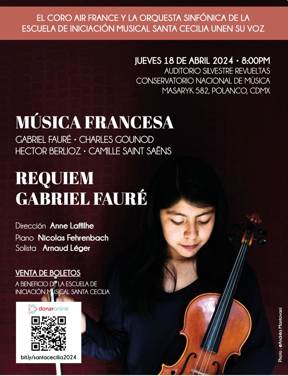 TopFrance's tweet photo. ¡Imperdible!
El concierto que ofrecerá el Coro Air France y la Orquesta Sinfónica de la Escuela de Iniciación Musical Santa Cecilia este próximo Jueves 18 de abril en el Auditorio Silvestre Revueltas del Conservatorio Nacional de Música.
Boletos en linea: https://t.co/YfvNeEttHP https://t.co/az90d2sbN9