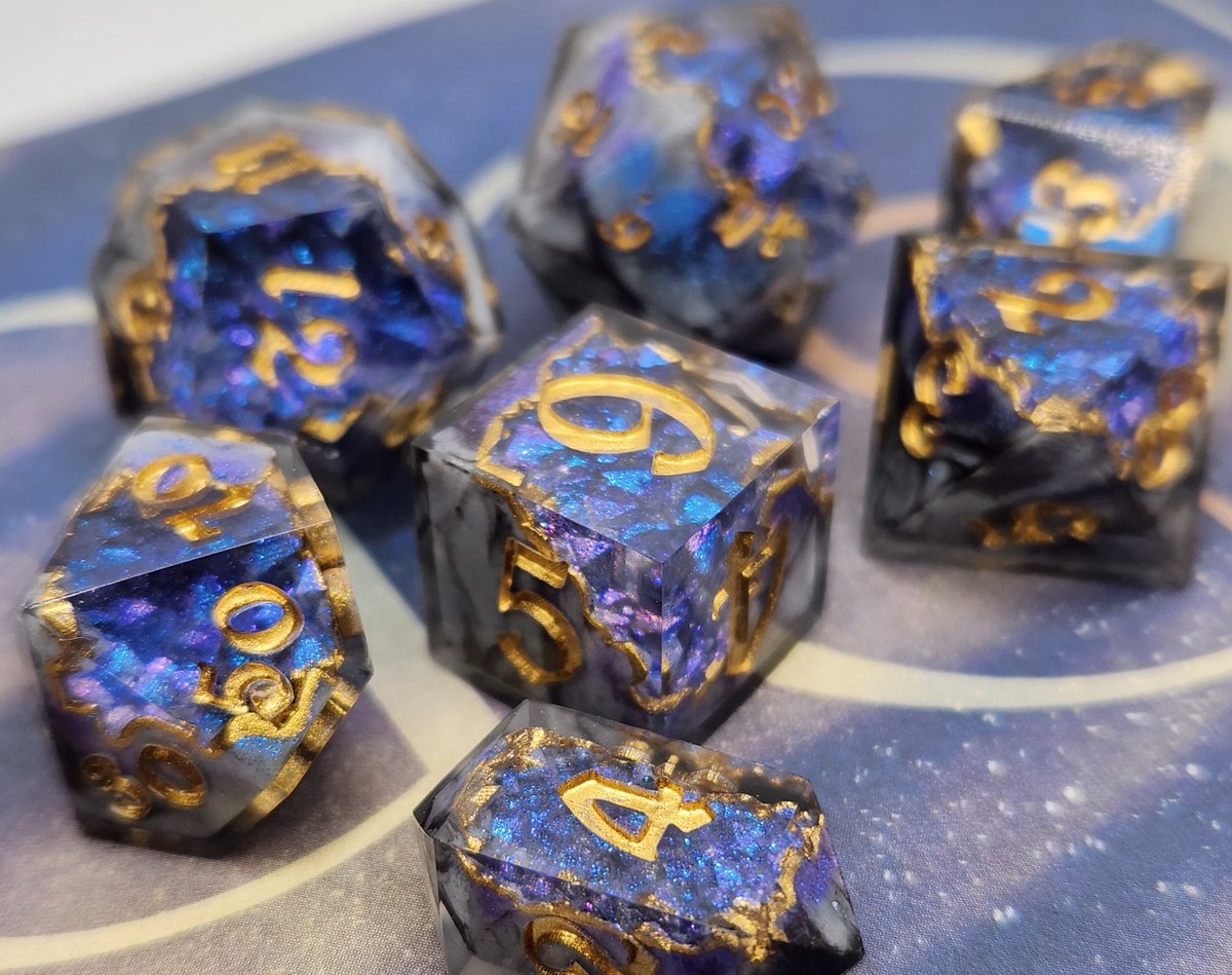 Stardust Dice Set ✨️ #dnd #ttrpg #handmadedice #dice #dungeonsanddragons