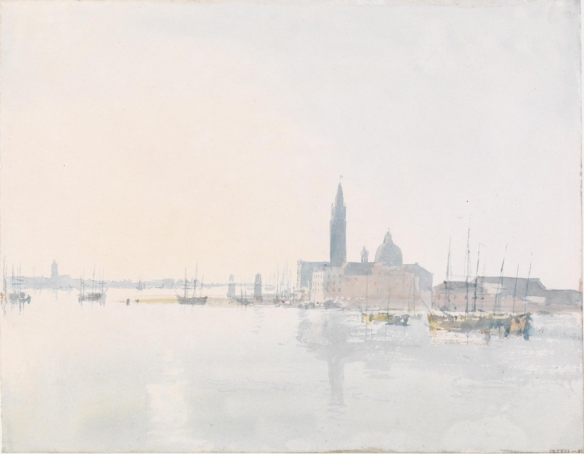 Apologie de la blancheur J. M. W. Turner (1775 – 1851), Venise : San Giorgio Maggiore – tôt le matin, 1819, aquarelle sur papier, 22,3 x 28,7 cm