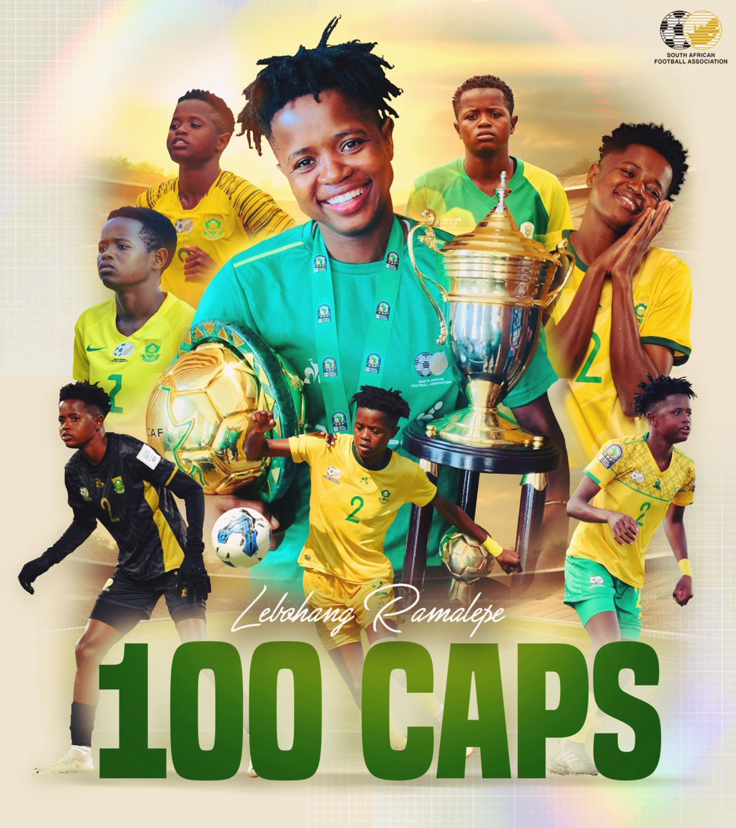 1️⃣0️⃣0️⃣CAPS for our Lebohang Ramalepe 🎉 Congratulations Lebo❤️ #LiveTheImpossible #NotDoneYet