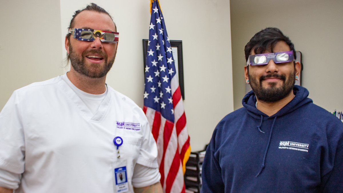 ECPIUniversity's tweet image. #Highlights of faculty, staff and students around campus preparing/observing yesterday&apos;s solar eclipse at ECPI University! The next total solar eclipse will not be witnessed in the continental U.S. again until August 2044.

#ECPI #MyECPI #AroundCampus #eclipse