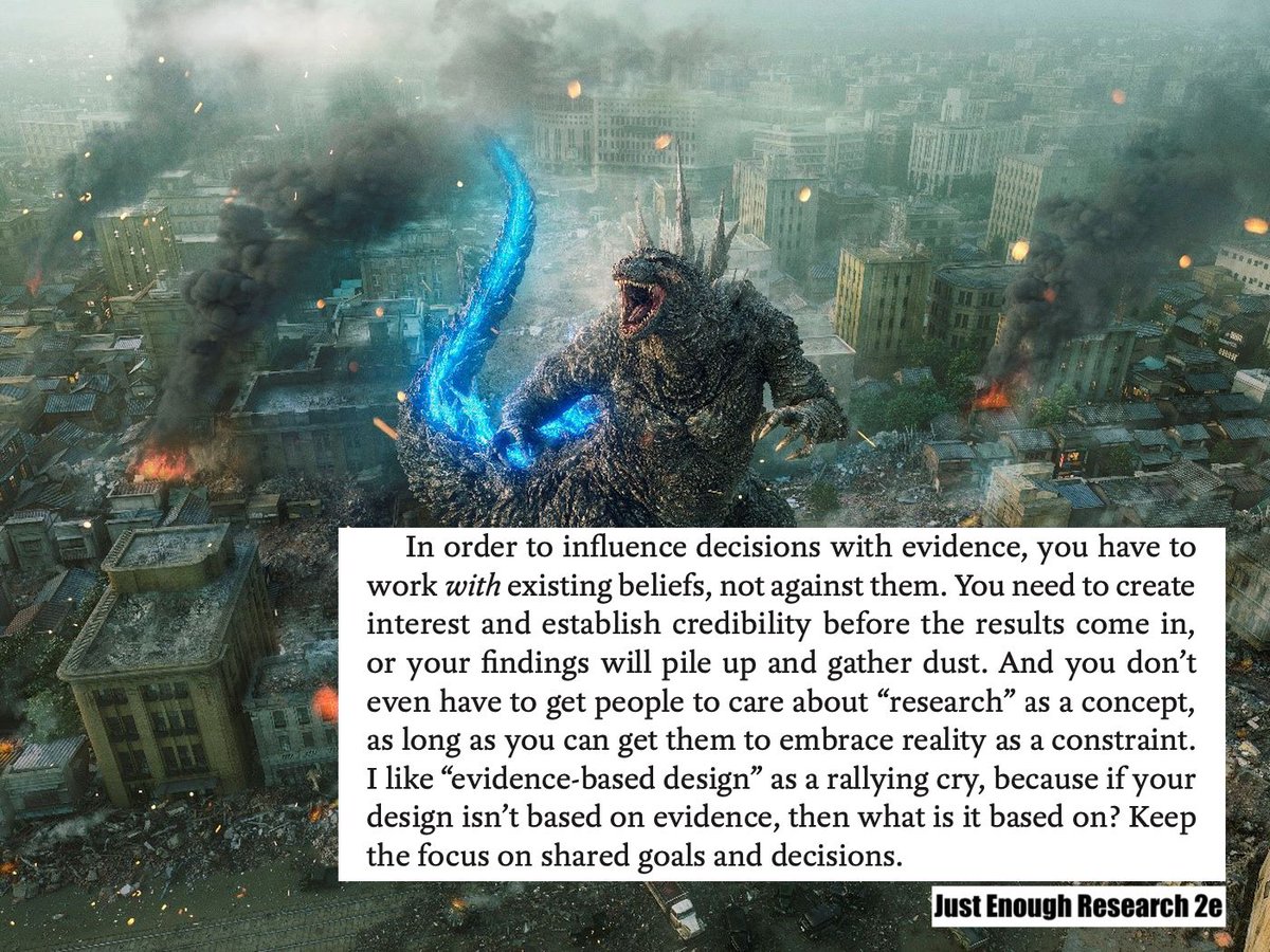 This week's quote from Just Enough Research 2e, with more Godzilla.