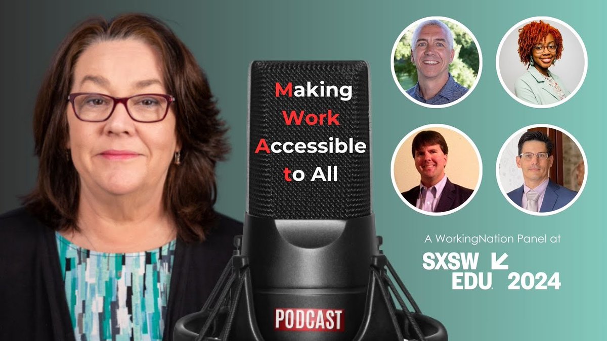 You also can hear this @SXSWEDU discussion on #inclusive #apprenticeships for #PeopleWithDisabilities on the @Work_Podcast YouTube channel at youtu.be/LBsREOmRq4E. Don't forget to subscribe for each new episode! @JC_Wheelhouse @CadmusGroup @BlindInstituteT @RamonaWritesLA