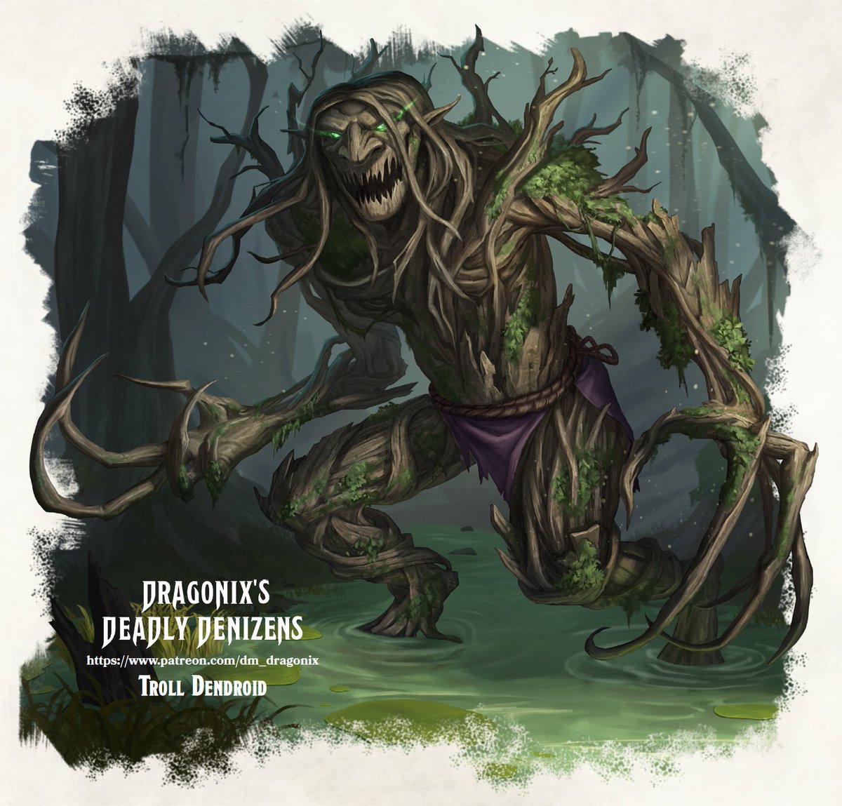 May 2024 Art Preview #1. I didn't have any plants in the first volume so I'm adding the dendroid template to this one. You can turn any beast, dragon, giant, humanoid, and monstrosity into a plant-type creature with blight or treant-like characteristics. #patreon #dnd5e