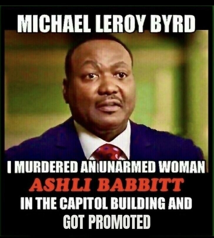 Michael Leroy Byrd murdered Ashli Babbitt in the capital and got promoted.🇺🇸 #HIAW