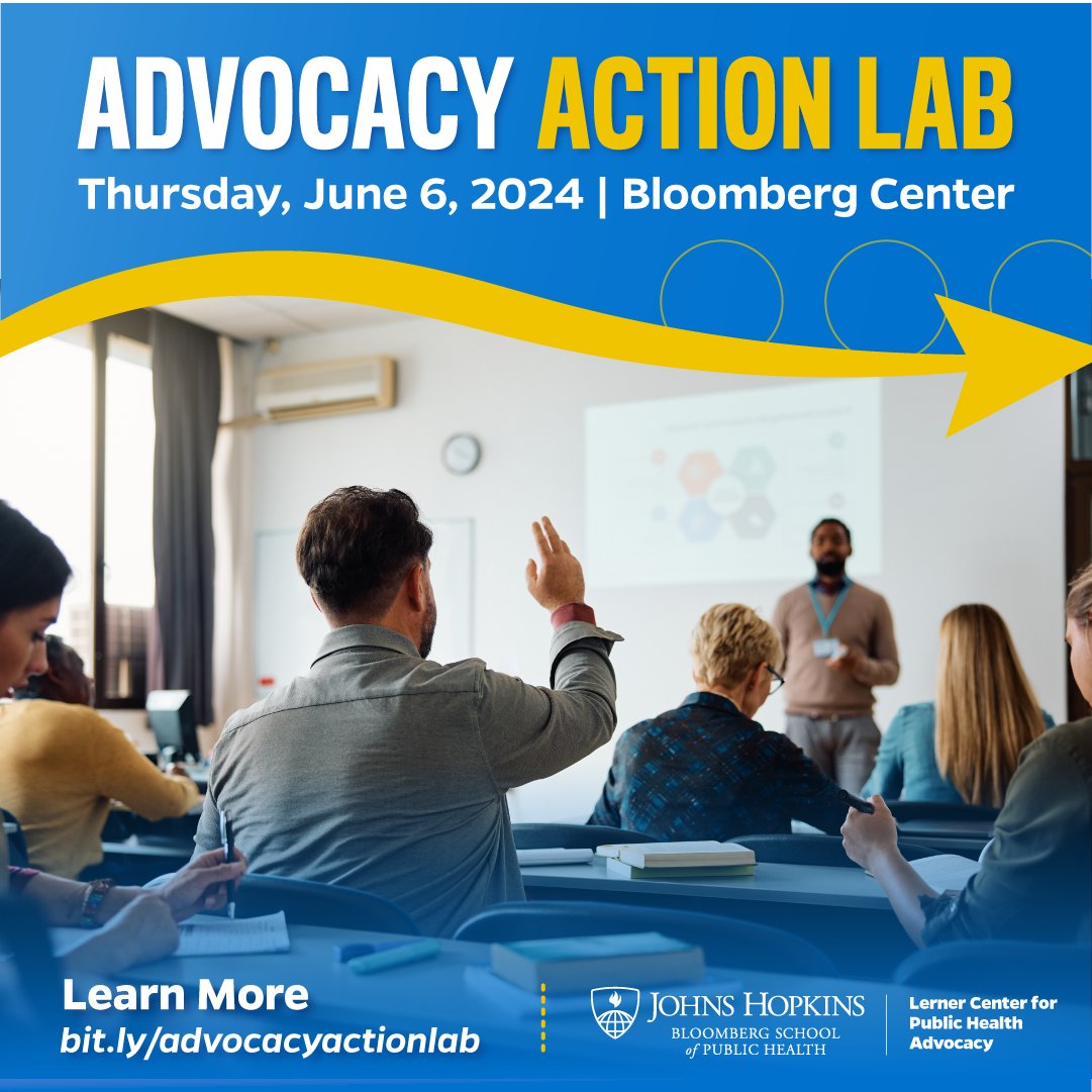 @JHadvocacy is hosting a one-day Advocacy Action Lab that offers practical insights, knowledge, and skills to enhance influence with decisionmakers at all levels📝. JHU faculty & staff are eligible to apply. Applications due in TWO WEEKS, by May 1. bit.ly/advocacyaction…