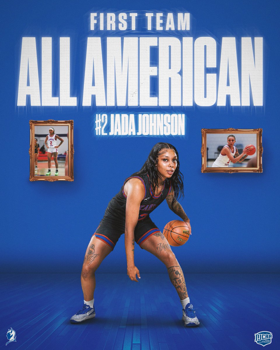 🚨First Team All American🚨 Jada Johnson has been named to the NJCAA DII Women's Basketball All American Team! Jada averaged 20.3 PPG, shot 51.2% from the floor and 35.6% from behind the arc. Congrats Jada! @KCKCC_WBB More info: njcaa.org/sports/wbkb/20… #KCKCCProud #HornsUp