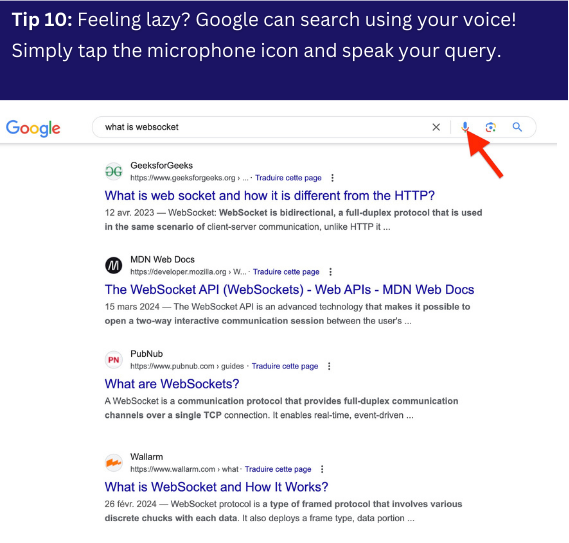 YanTiomene's tweet image. Become a search guru!  Search within a search &amp;amp; use your voice to unlock hidden search power! 
Tips 9 &amp;amp; 10 / 10 #GoogleSearchTips #GoogleCloudNext