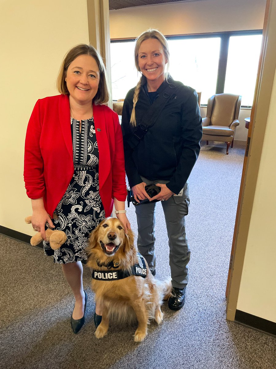 K-9 Matt reporting for duty in the AG’s office today. Thanks for stopping by!
