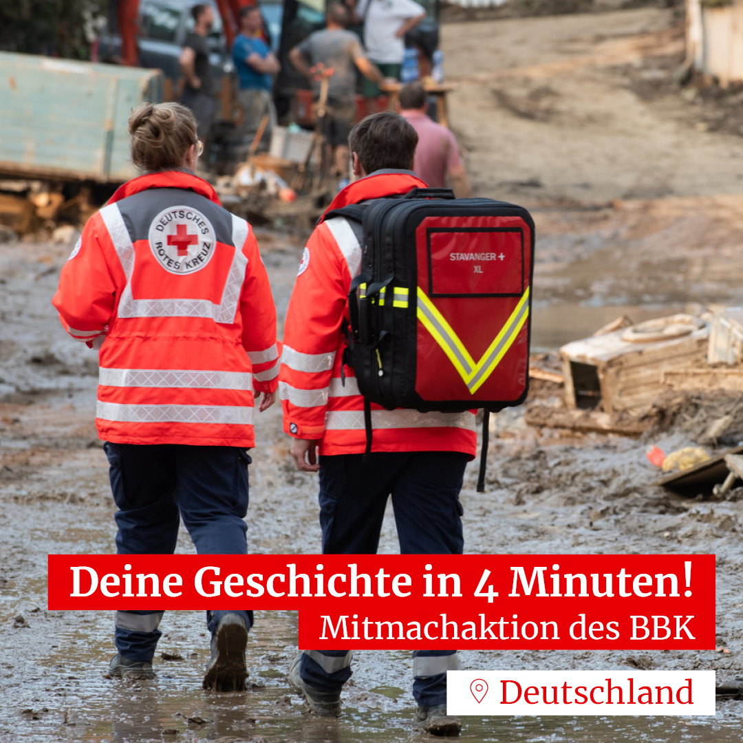 Deine Geschichte in 4 Minuten! Eine spannende Mitmachaktion „Mein Moment im Ehrenamt“ vom @BBK_Bund. 🎙️ So können Sprachaufnahmen dazu beitragen, mehr Menschen für den Zivil- und Katastrophenschutz zu gewinnen. Denn ohne Ehrenamt geht nichts! Mitmachen 👉 mit-dir-fuer-uns-alle.de/mitmachaktion/