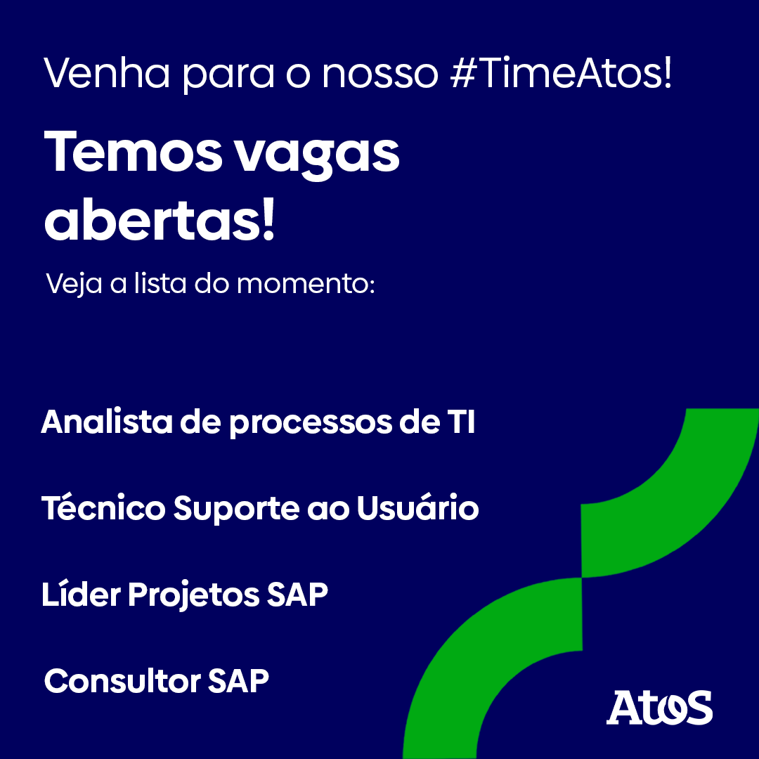 Se inovação é o que te motiva e a tecnologia é a sua paixão, temos uma notícia para você: O #TimeAtos continua crescendo e está em busca de novos talentos! 

Não perca essa chance, clique agora mesmo no link abaixo! 

linkedin.com/company/atos/j…
