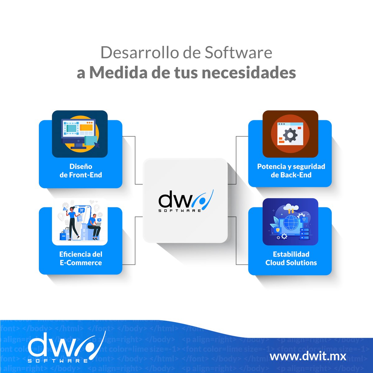 software_dw's tweet image. En #DwSoftware nos especializamos en tecnologías web de vanguardia para llevar tu proyecto al siguiente nivel. Estamos aquí para convertir tus ideas en realidad. Contáctanos hoy y descubre cómo podemos impulsar tu empresa en dwit.mx/contactus #Software