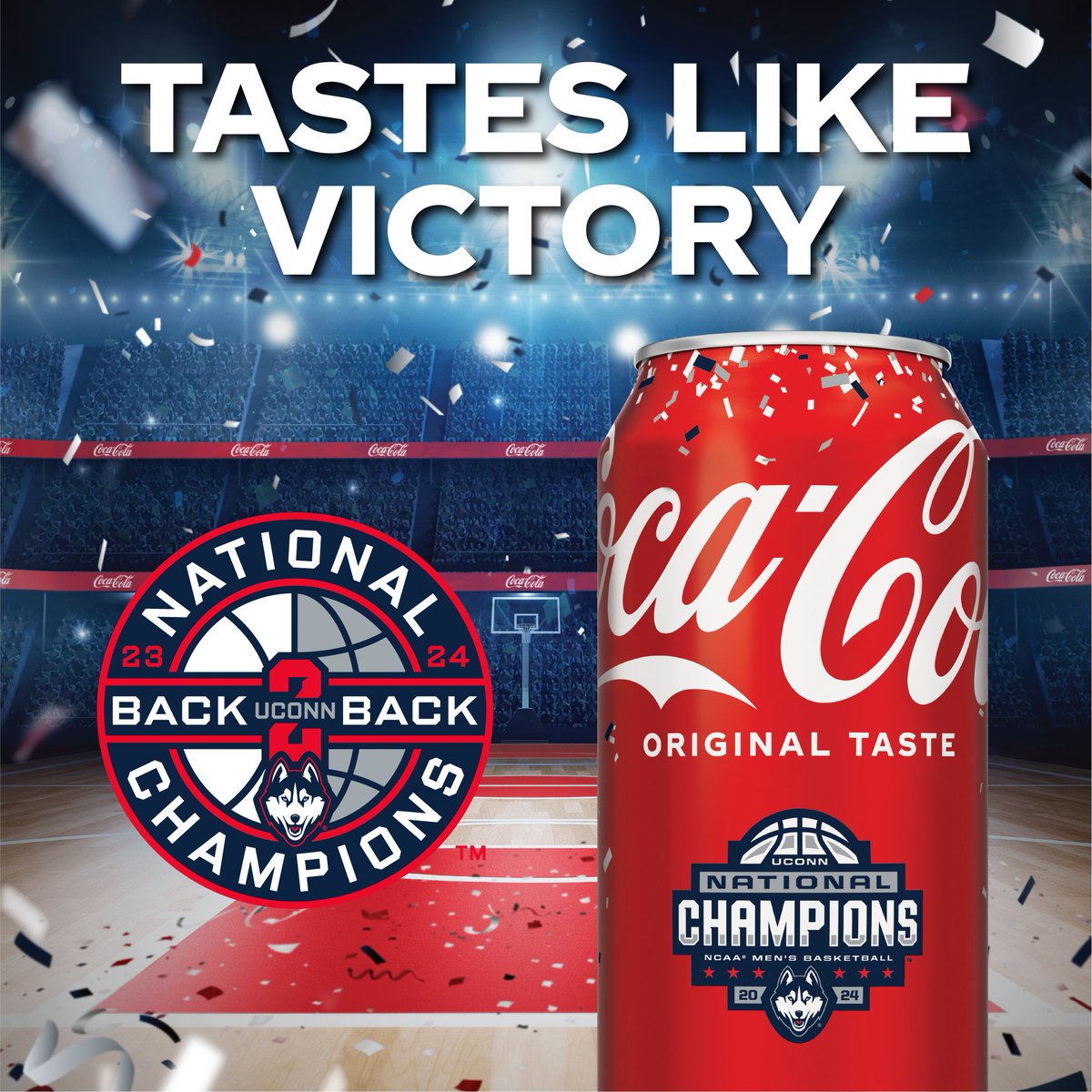 Congratulations to @UConnMBB on the back to back NCAA Men’s National Championship wins! Coca-Cola is proud to be a partner of the UConn Huskies.