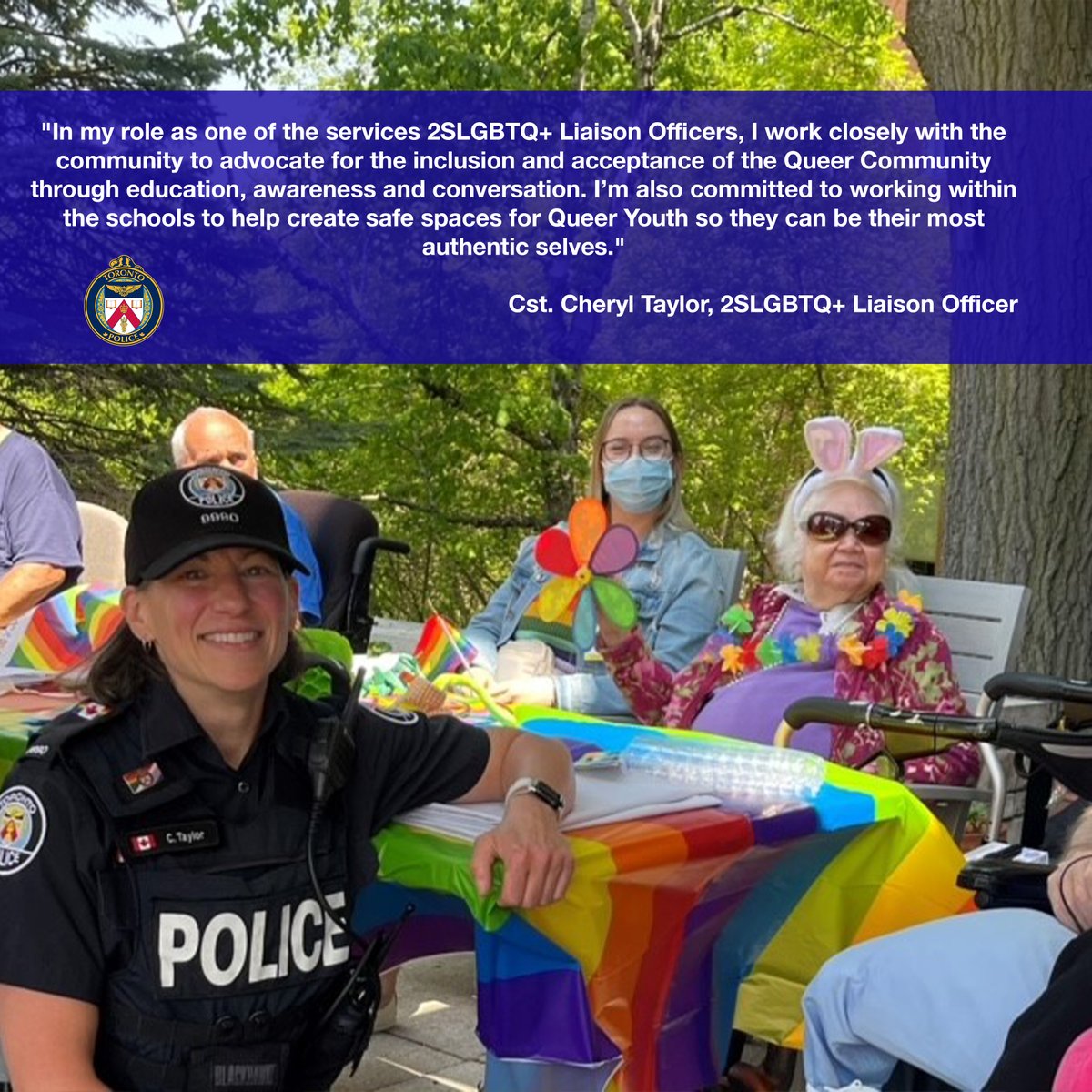 Meet Sergeant Robert Chevalier and Constable Cheryl Taylor, your 2SLGBTQ+ Liaison Officers. They play a key role in building and maintaining strong relations with the city's 2SLGBTQ+ community. #TPSCommunityLiaison