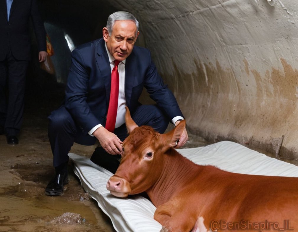 🔴 Güneş Tutulmasından Sonra İsrail Başkanı Netanyahu bir tünelin içinde kızıl düve ile işareti verdi. Kızıl düve Kehaneti gerçekleşiyor yada gerçekleştiriliyor. Bu sırandan bir poz değil bu bir mesajdır. Temelinde Mescidi aksa var.
