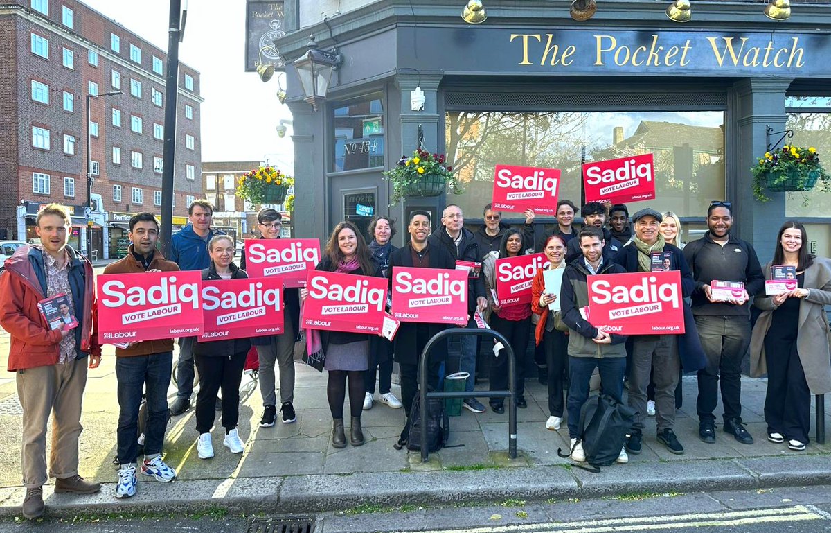 Out tonight in Wormholt with large teams for @SadiqKhan and @JSmallEdwards - and great to be joined by so many friends from @EalingLabour! #VoteLabour