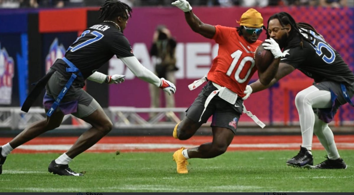 Leemen88's tweet photo. @ochocinco you have mention the past vs present at the pro bowl 7vs7 so who would be your starting 7 be? Who would be the 7 players to sub? @NightcapShow_ 🤔🤔 https://t.co/e8uXASEGTW