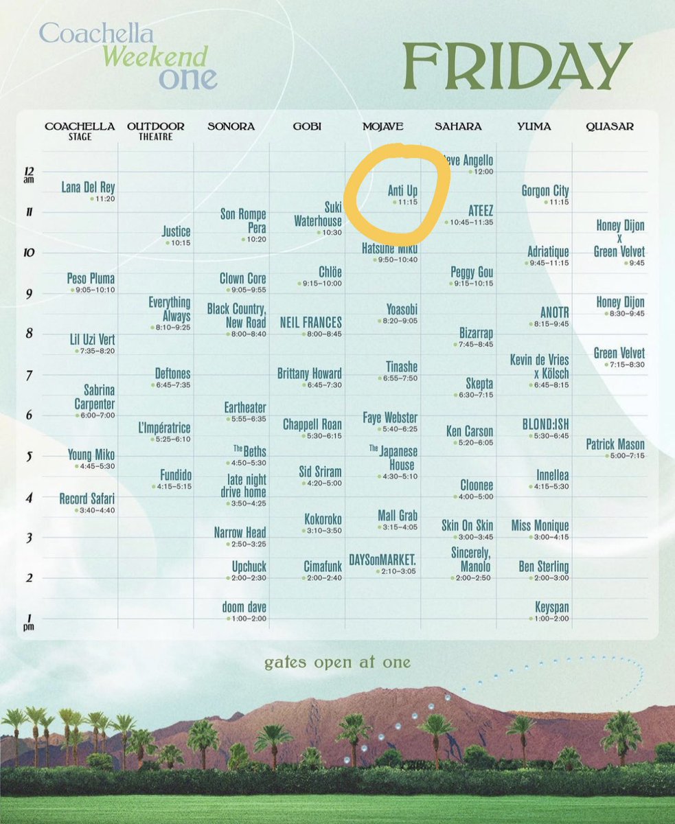 Friday: 11.15 @ Mojave. New album + new show. Only shows of the year… get there early @coachella